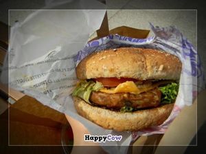 A burger with mushrooms at East Side Burgers in Paris