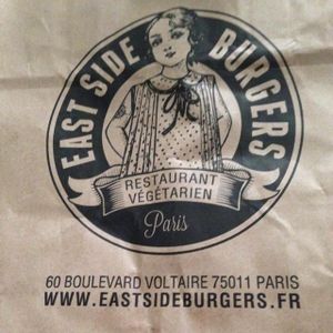 such a cute bag design at East Side Burgers in Paris