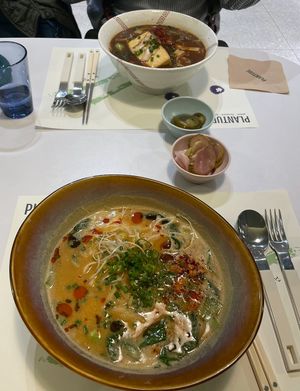 Tan Tan Myeon & Warm noodle soup with mushrooms  at Plantude - I'Park Mall Yongsan in Seoul