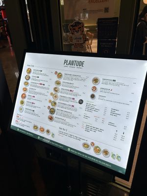 Menu outside   at Plantude - I'Park Mall Yongsan in Seoul