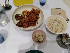 Fried mushroom with rice at Plantude - I'Park Mall Yongsan in Seoul