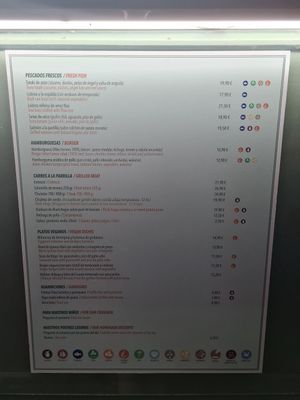 Menu at Urbe in Mallorca