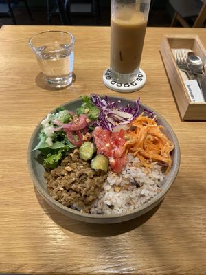 Rice bowl (yum!)  at Good Green Things in Tokyo