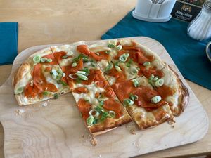 Flammkuchen mit Karottenlachs  at Zum Segelflieger in Ohlstadt