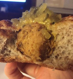 Kielbasa vegan dog at Dreamy Weenies in New Orleans