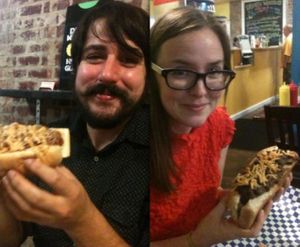 Enjoying our Dreamy Weenies! at Dreamy Weenies in New Orleans