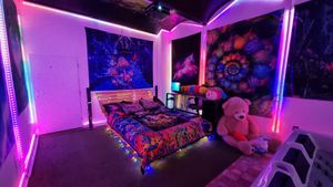 The main bedroom is a cinema and nightclub with a hot tub. at Bohemia Wonderland in Horni Kruty
