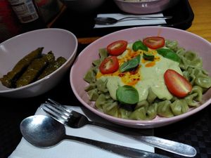 Manti with avocado sauce at MANTI love in Hannover