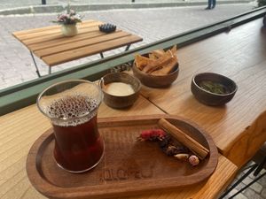 Sweet tea with spices  at Falafel's in Istanbul