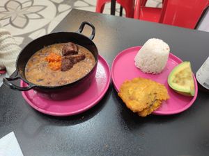 Frijolada (bean stew) at María Candela  in Bogota