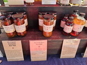 Kumquat compote, apricot jam, ume syrup at Mume Farm in Orland