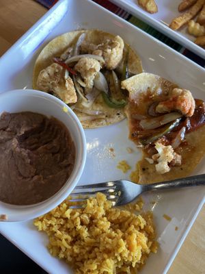 Vegan Cauliflower tacos  at Mr. Taco Cantina in Galveston