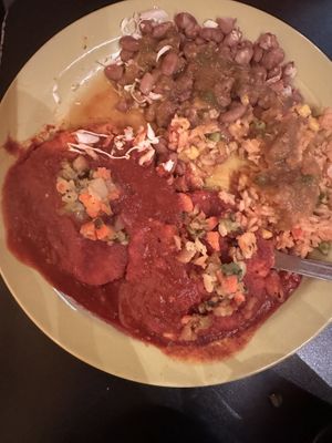 Flat enchiladas  at La Indita in Tucson