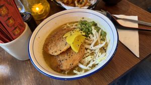 Kabocha ramen with udon   at Ragin' Ramen in Belfast