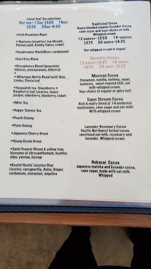  at Green Salmon Coffee and Tea House in Yachats