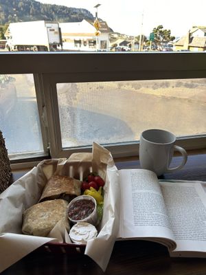   at Green Salmon Coffee and Tea House in Yachats