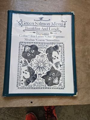  at Green Salmon Coffee and Tea House in Yachats