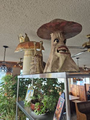 Quirky decor! at Green Salmon Coffee and Tea House in Yachats