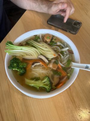 Vegetarian pho with tofu and mixed vegetables   at Vietvana in Avondale Estates