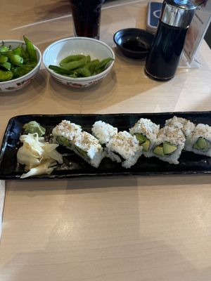 Avocado roll (+some edamame lol)  at Furusato Sushi in Honolulu
