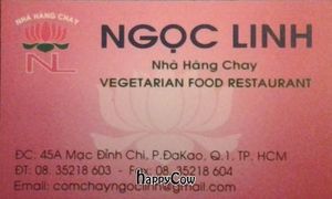 Front of restaurant's business card. at Ngoc Linh in Ho Chi Minh City