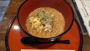 Vegan miso ramen at Tenguchaya Cafe in Tottori