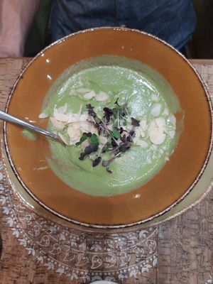 Broccoli cream soup at Cafe Imbir - Ginger in Kyiv