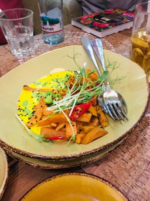 Smoked sweet potato at Cafe Imbir - Ginger in Kyiv