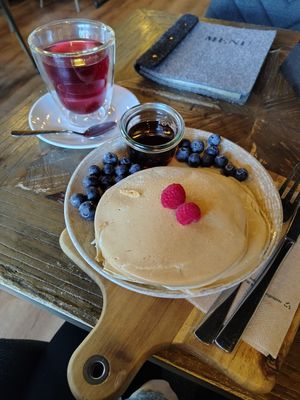 Sehr leckere vegane Pancakes at hildes CAFE & SHOP in Soltau