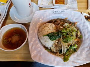 Miso Suppe, Eintopf mit mariniertem Gemüse und Glasnudeln at Soban Heidelberg in Heidelberg