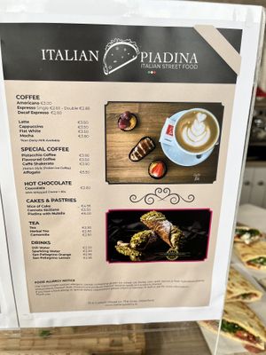 Menu  at Italian Piadina in Waterford