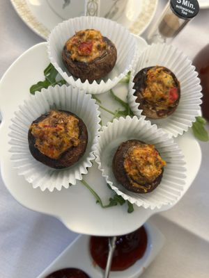 Stuffed mushrooms   at Tea List in Davis