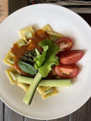 Vegetarian ravioli   at Friðheimar in Selfoss
