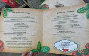 Menu with vegan labels  at Friðheimar in Selfoss