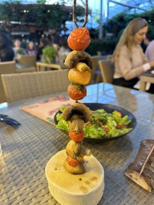 Added Veggie Skewer  at Friðheimar in Selfoss