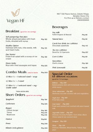 New menu at Vegan Hygienic Foodhaus in Davao City