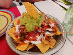 Nachos casa with vegan cheese sauce at Restaurante Mexicano La Catrina in Villajoyosa