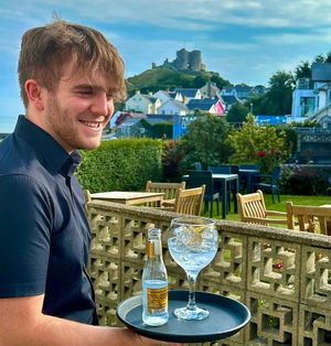 View from our Garden Area at Tonnau Restaurant in Criccieth
