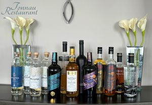 Range of Welsh Spirits  at Tonnau Restaurant in Criccieth
