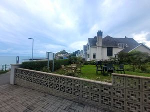 Caerwylan Hotel/Tonnau Restaurant Outside Dining (Ocean and Castle Views) at Tonnau Restaurant in Criccieth