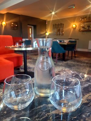Still Water Jug at Tonnau Restaurant in Criccieth