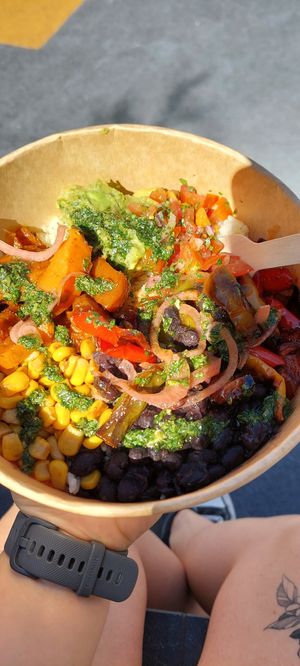 Burrito bowl at Seaside Juicery in 