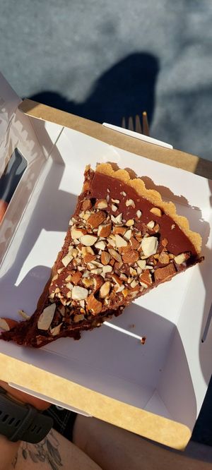 Orange chocolate tarte with caramel at Seaside Juicery in 