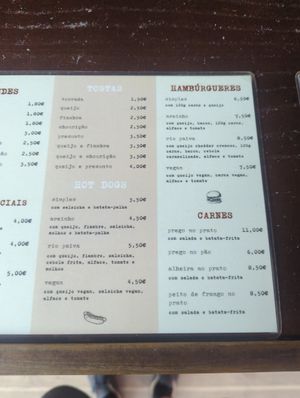 Menu at Casa do Areinho in Arouca