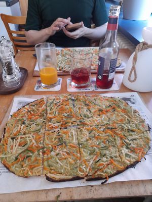 Vegan Flammkuchen at Café Stadtbächle in Staufen