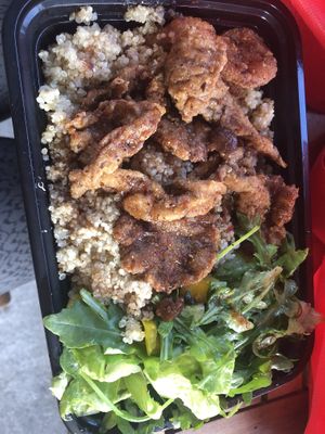 Quinoa mushroom mango salad   at Food For Negus in Brooklyn