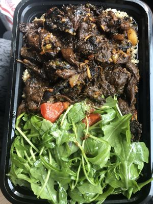 Mushroom , mango salad , quinoas   at Food For Negus in Brooklyn