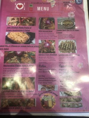 Menu  at Food For Negus in Brooklyn
