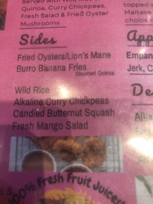 Menu  at Food For Negus in Brooklyn