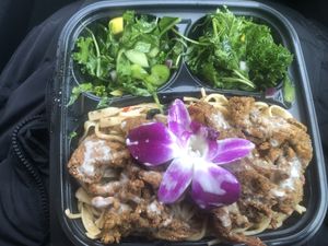 Salad , noodle, mushrooms   at Food For Negus in Brooklyn